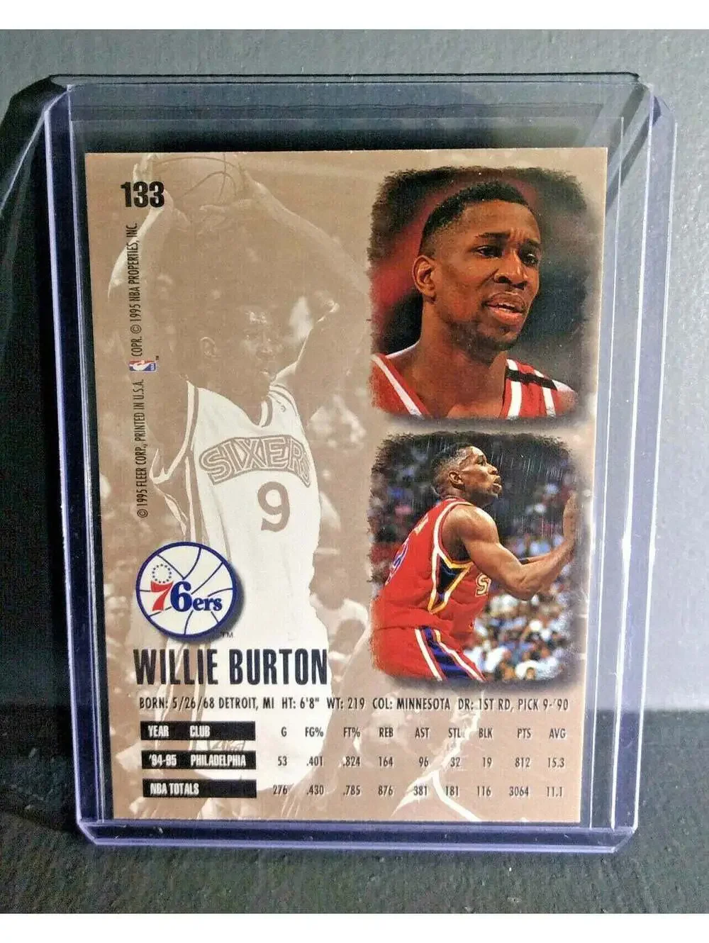 1995-96 Willie Burton Fleer Ultra #133 Basketball Card
